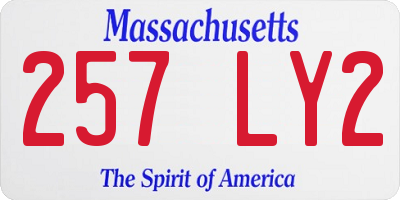 MA license plate 257LY2