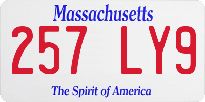 MA license plate 257LY9