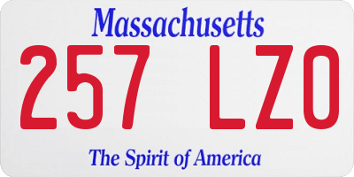 MA license plate 257LZ0