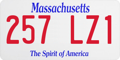 MA license plate 257LZ1