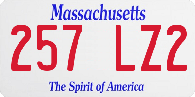 MA license plate 257LZ2