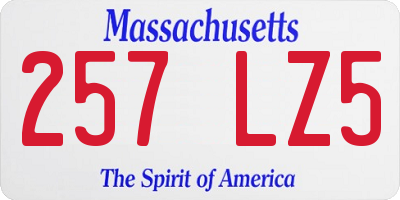 MA license plate 257LZ5