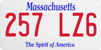 MA license plate 257LZ6