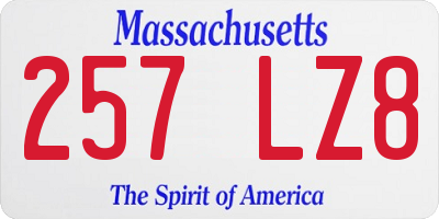 MA license plate 257LZ8