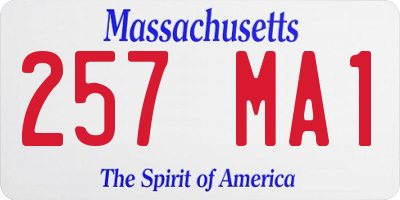 MA license plate 257MA1
