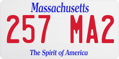 MA license plate 257MA2