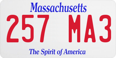MA license plate 257MA3