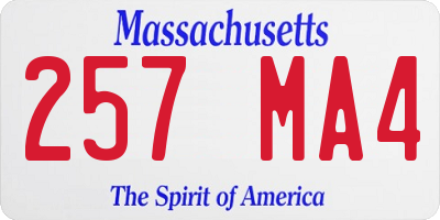 MA license plate 257MA4