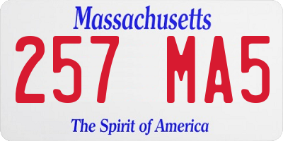 MA license plate 257MA5