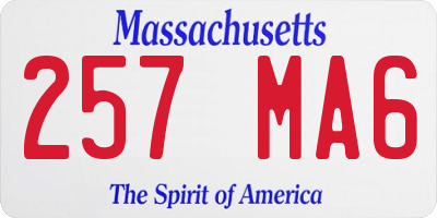 MA license plate 257MA6