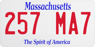 MA license plate 257MA7
