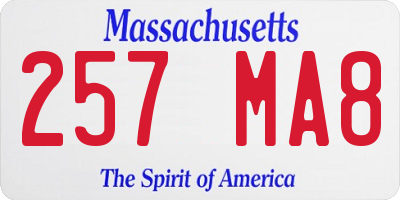 MA license plate 257MA8