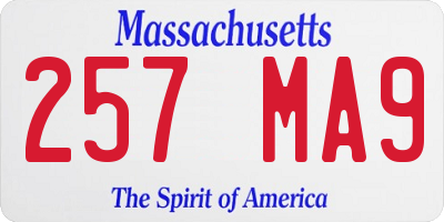 MA license plate 257MA9