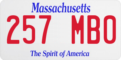 MA license plate 257MB0