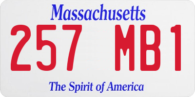 MA license plate 257MB1