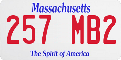 MA license plate 257MB2