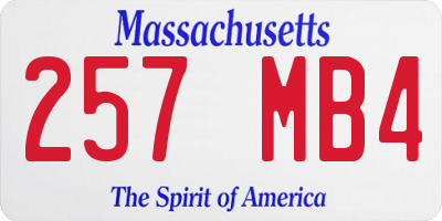 MA license plate 257MB4