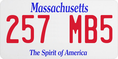MA license plate 257MB5