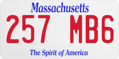 MA license plate 257MB6