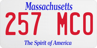 MA license plate 257MC0