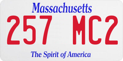 MA license plate 257MC2