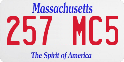 MA license plate 257MC5