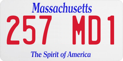 MA license plate 257MD1