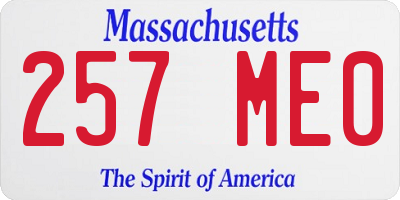 MA license plate 257ME0