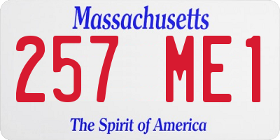 MA license plate 257ME1