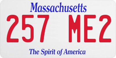 MA license plate 257ME2