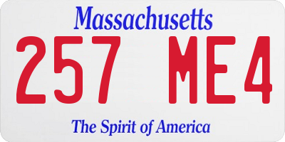 MA license plate 257ME4