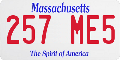 MA license plate 257ME5