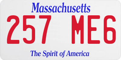 MA license plate 257ME6