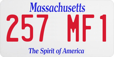 MA license plate 257MF1