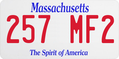MA license plate 257MF2
