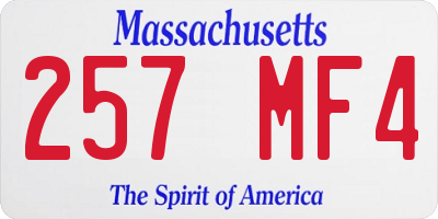MA license plate 257MF4