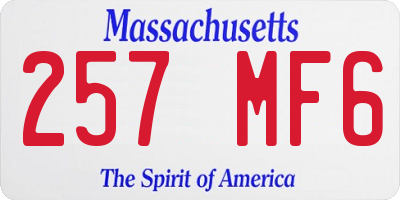 MA license plate 257MF6
