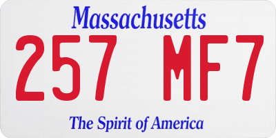 MA license plate 257MF7