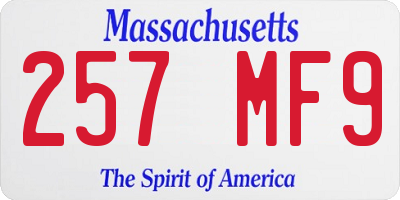MA license plate 257MF9