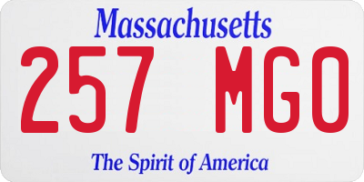 MA license plate 257MG0