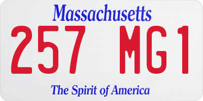 MA license plate 257MG1