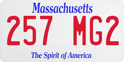 MA license plate 257MG2