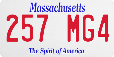MA license plate 257MG4