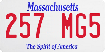 MA license plate 257MG5