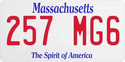 MA license plate 257MG6