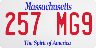 MA license plate 257MG9