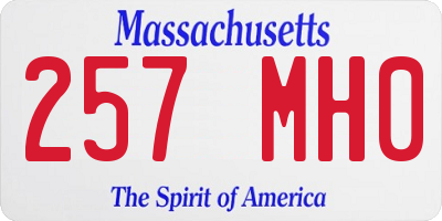 MA license plate 257MH0