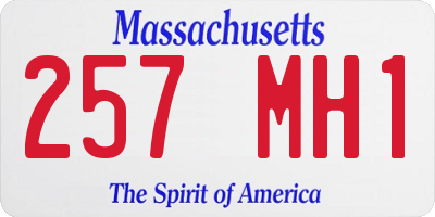 MA license plate 257MH1