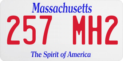 MA license plate 257MH2