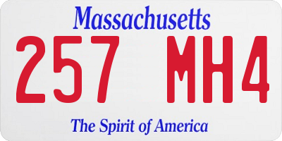 MA license plate 257MH4